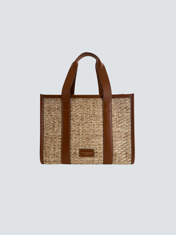 Aspinal of London Henley Raffia Tote Handbag