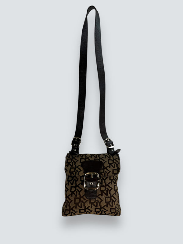 DKNY Brown Canvas Crossbody