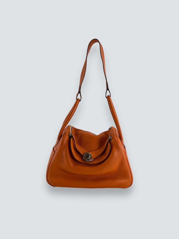 Hermès Orange Togo Leather "Lindy 26"