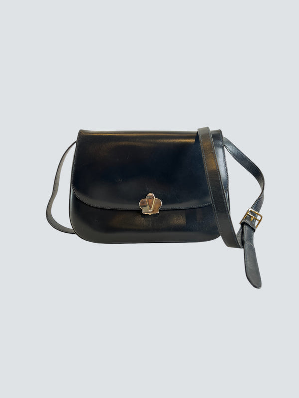 Celine Vintage Navy Leather Crossbody