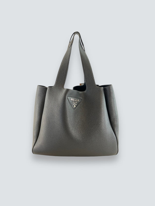 Prada Black Leather Large Tote