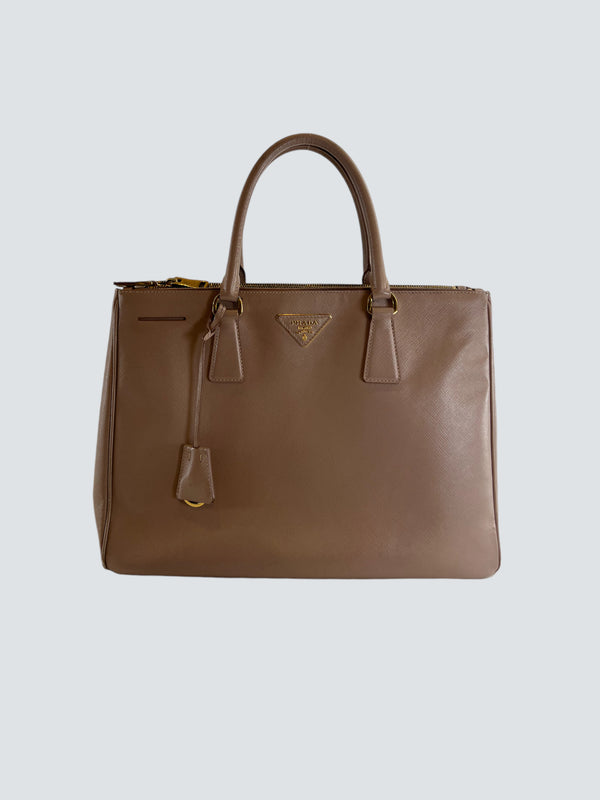 Prada Nude Saffiano Leather Tote