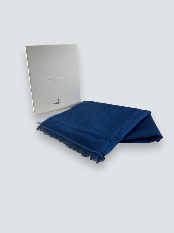 Rolex Blue Silk & Cashmere Scarf