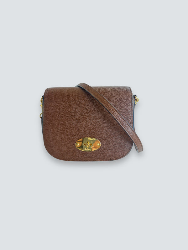 Mulberry Tan Leather Small "Darley" Crossbody