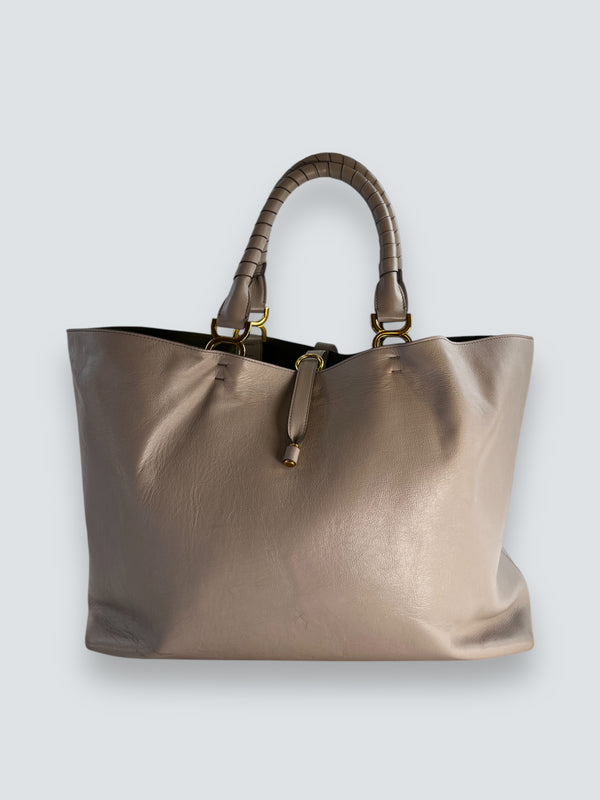 Chloe Taupe Leather Large "Marcie" Tote