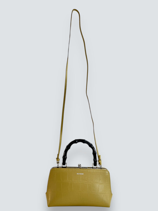 Jil Sander Mustard Leather "Mini Goji" Crossbody