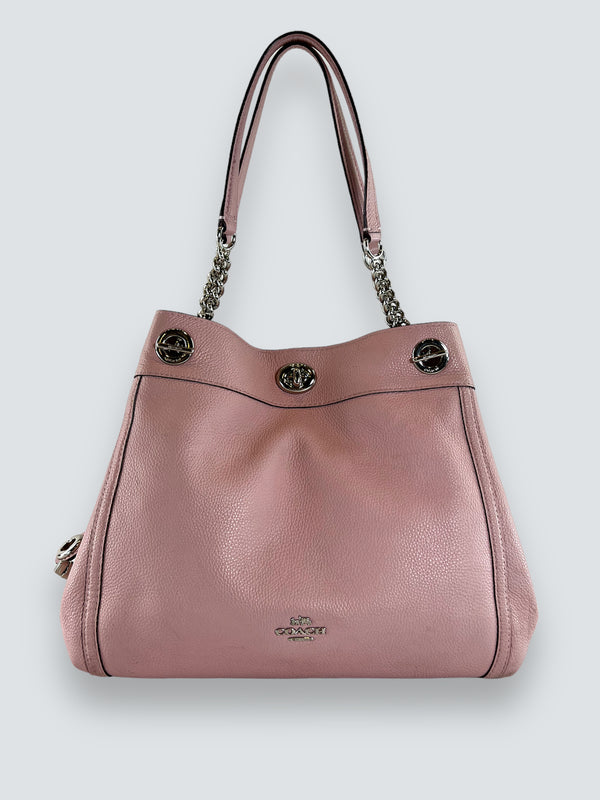 Coach Pink Leather Tote