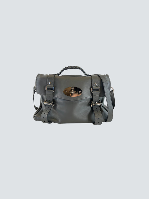 Mulberry Grey Leather "Alexa" Satchel