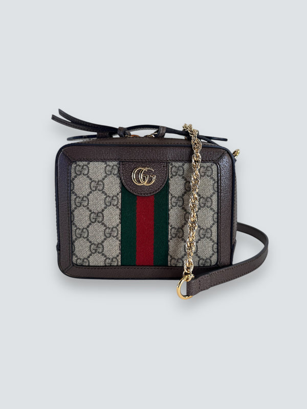 Gucci Monogram Canvas Ophidia GG Supreme Box Shoulder Bag