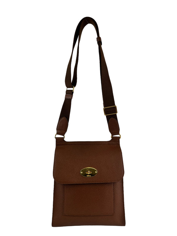 Mulberry Oak Leather Antony Crossbody Satchel