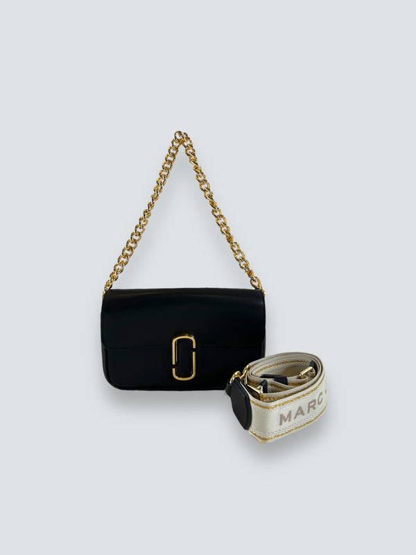 Marc Jacobs Black Leather "The J Marc" Shoulder Bag