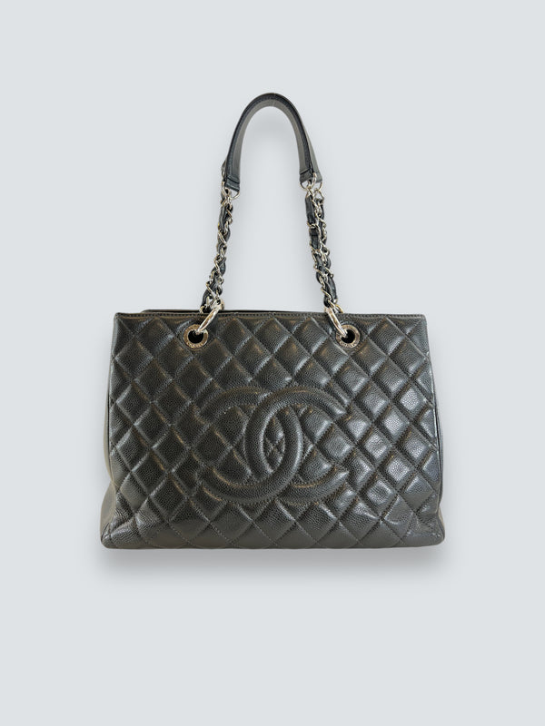 Chanel Charcoal Caviar Leather GST