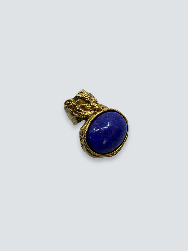 Ysl Arty Blue Size XS Goldtone Ring