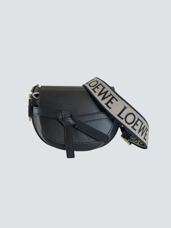 Loewe Small Black Leather Puzzle Bag