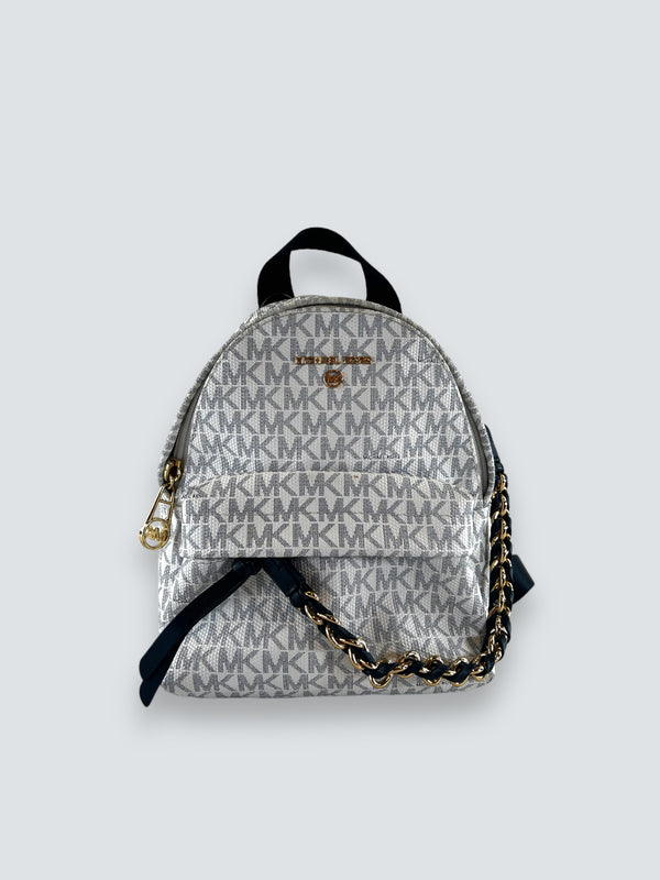 Michael Kors White Canvas Mini Backpack