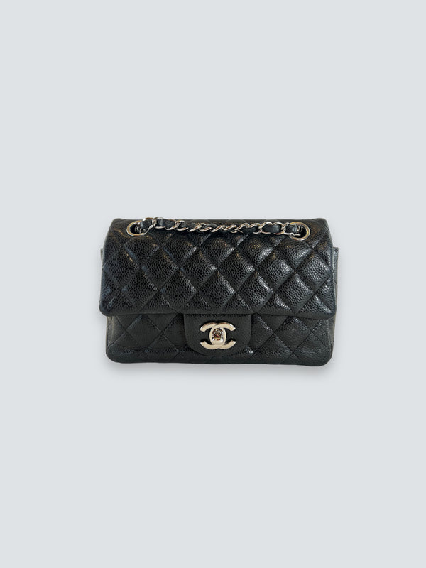 Chanel Black Caviar Leather Mini Rectangular Flap