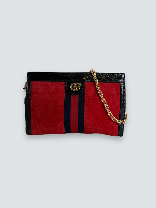 Gucci Red Suede Ophidia Crossbody