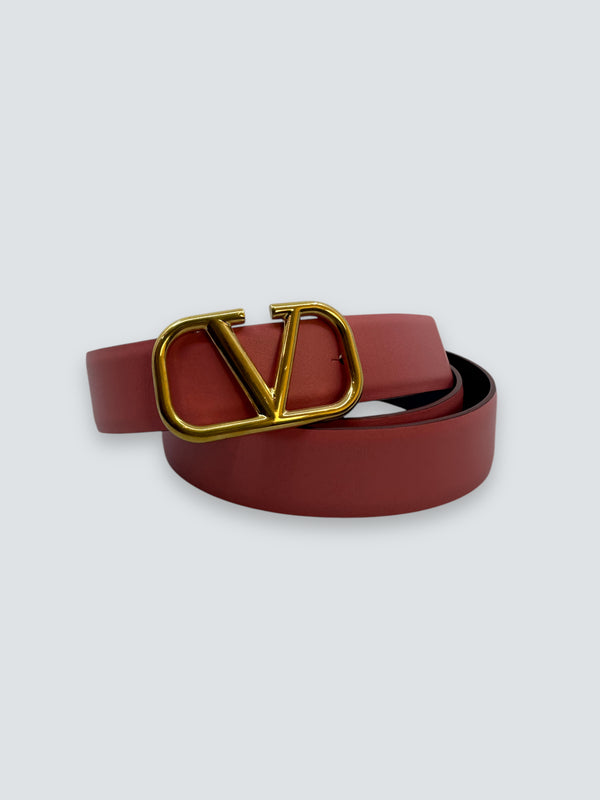 Valentino Rose/Ecru Reversible Belt - Size 75/30