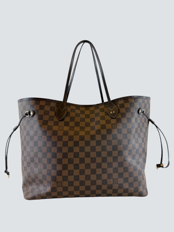 Louis Vuitton Damier Ebene Canvas Neverfull GM - Initialled EC