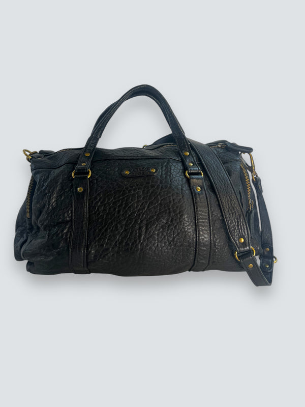 Abaco Black Leather Shoulder Bag