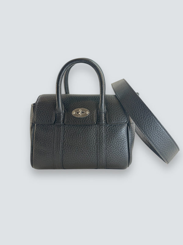 Mulberry Black Leather Mini Bayswater Mini Crossbody