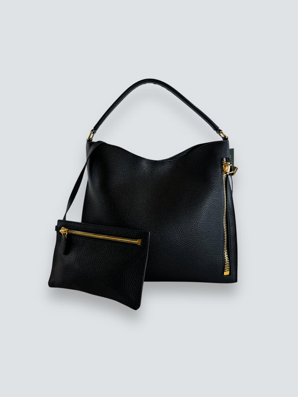 Tom Ford Black Leather "Alix" Hobo