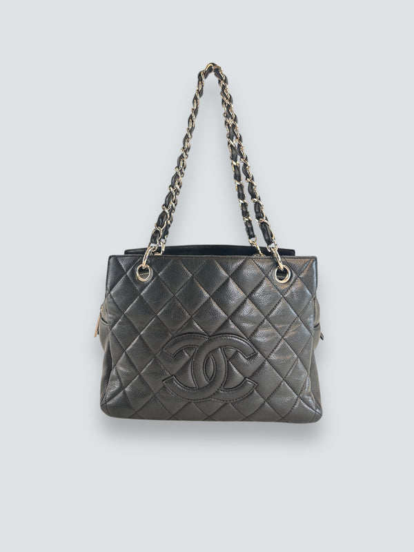 Chanel Black Caviar Leather PST Handbag