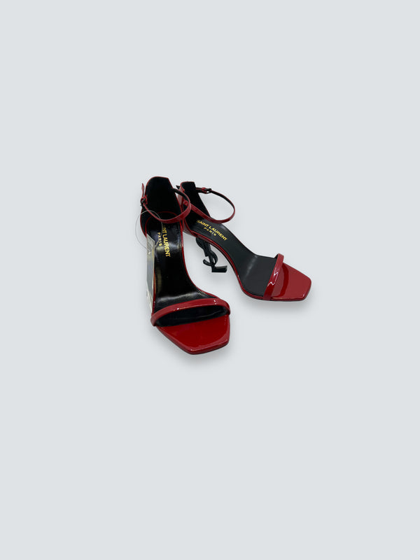 Ysl Red & Black Leather Heels - Size EU 35.5