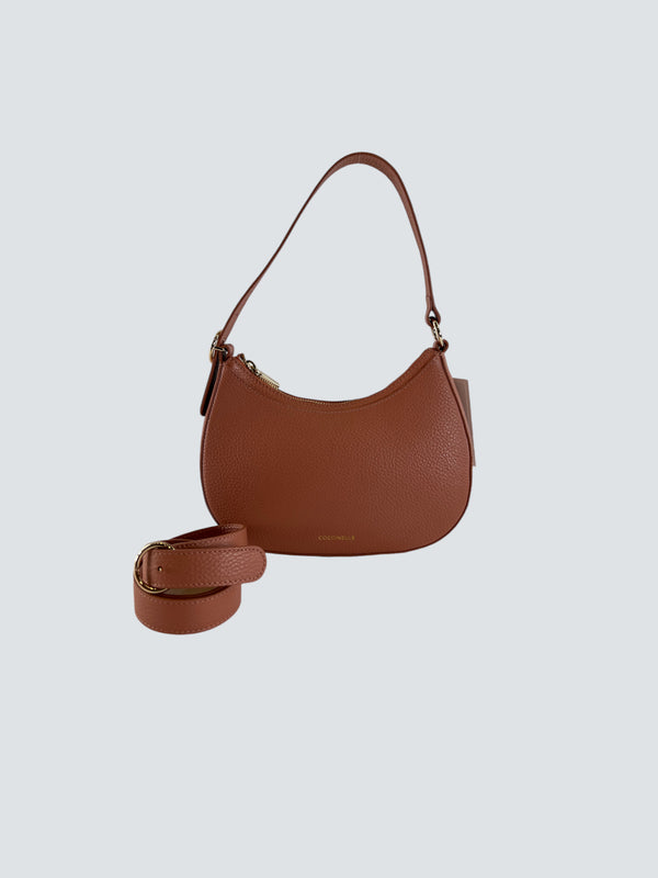 Coccinelle Peach Leather Small Shoulder Bag