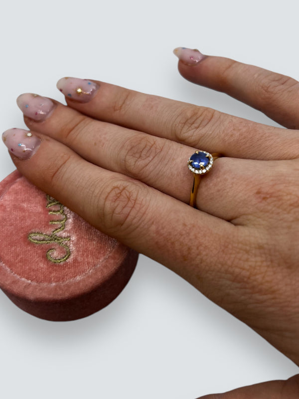 Chupi 14k Gold Blue Sapphire Ring