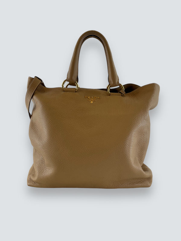 Prada Nude Leather Vitello Daino Tote