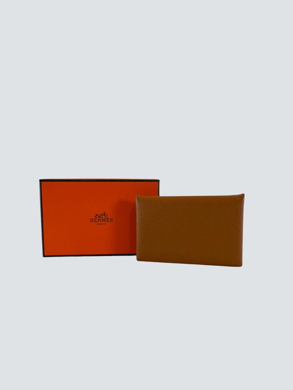 Hermès Tan Leather Calvi Wallet