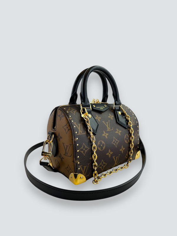 Louis Vuitton Monogram Canvas & Leather "Speedy Trunk 20' Crossbody