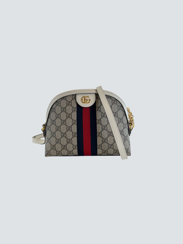 Gucci GG Supreme Monogram Canvas & Leather Shoulder Bag