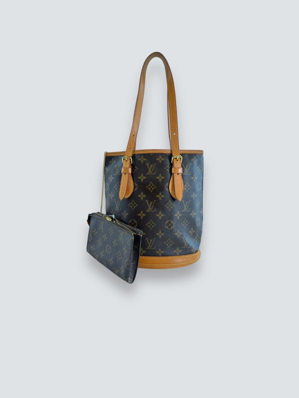 Louis Vuitton Vintage Monogram Canvas & Leather Bucket Bag