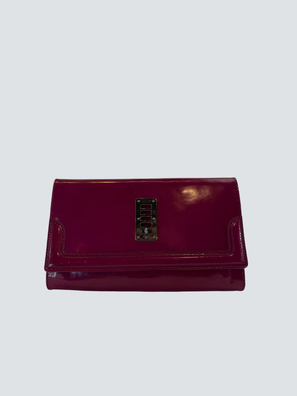 Mulberry Cranberry Patent Leather Clutch