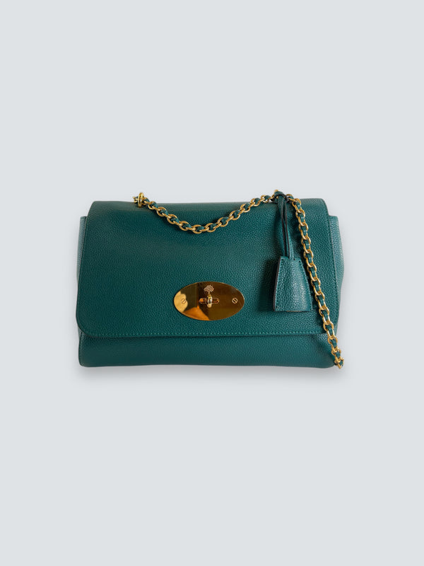 Mulberry Green Leather Medium Lily Crossbody