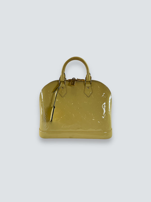 Louis Vuitton Yellow Vernis Leather Alma MM