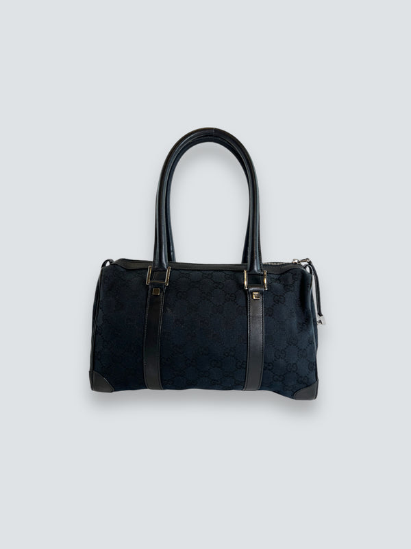 Gucci Black Monogram Canvas & Leather Tote