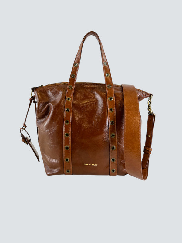 Vanessa Bruno Brown Leather Small Zippy Handbag