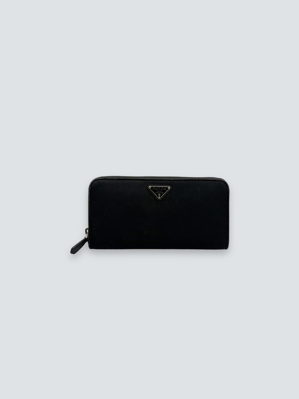 Prada Black Nylon and Leather Zipped Wallet