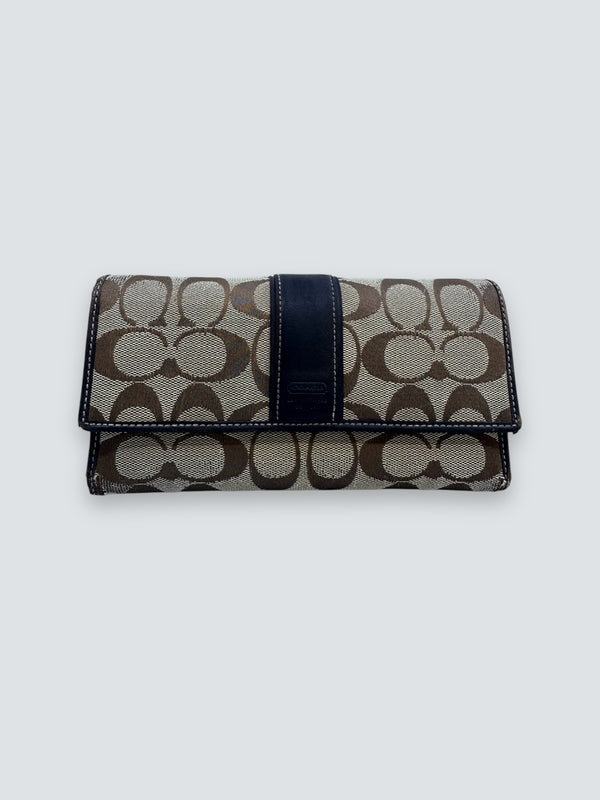 Coach Monogram Canvas Trifold Wallet