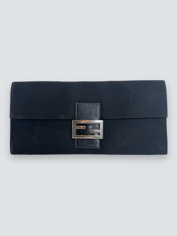 Fendi Black Nylon Evening Clutch