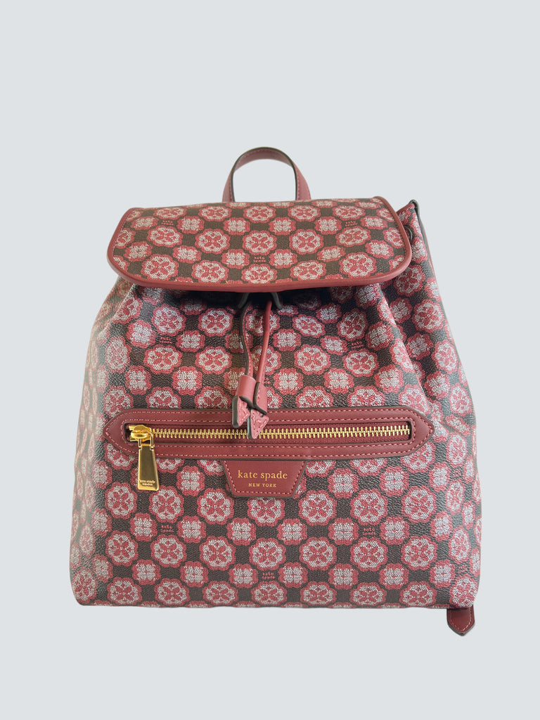 Kate Spade Purple Printed Canvas Backpack Siopaella Designer