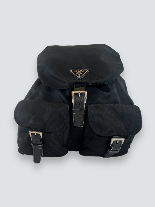 Vintage Prada Black Nylon Backpack