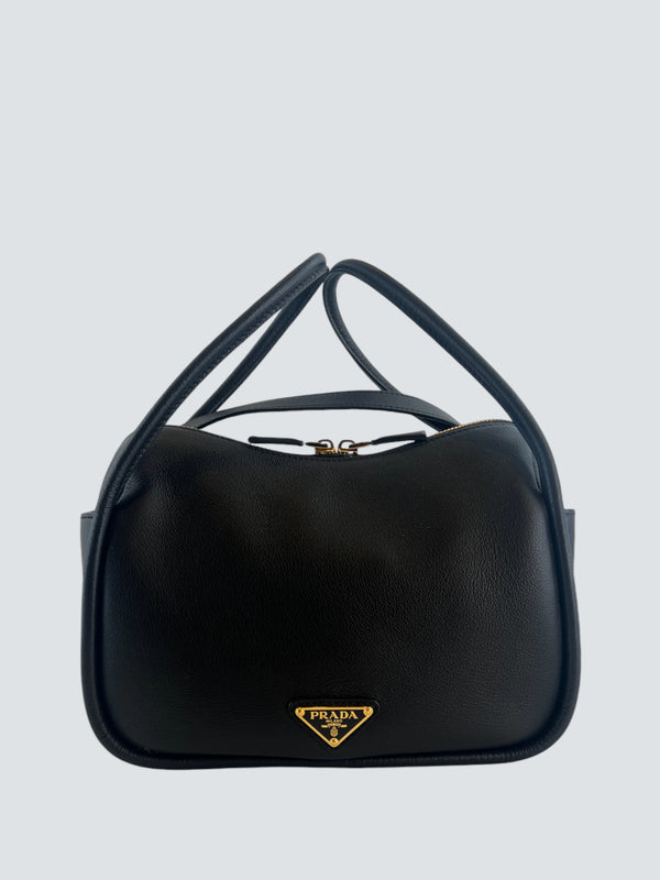 Prada Black Leather "Darling" Handbag