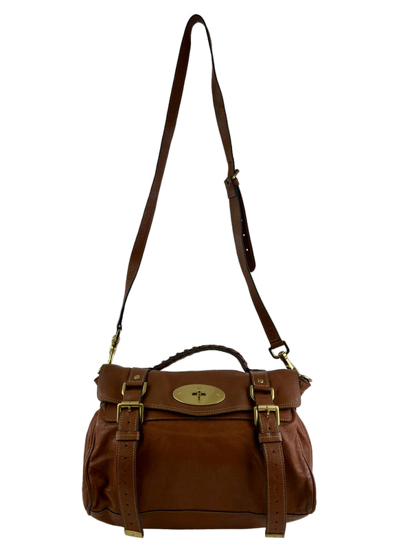 Mulberry Oak Leather Alexa Satchel