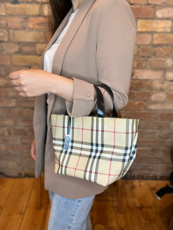 Burberry Nova Check Canvas Handbag