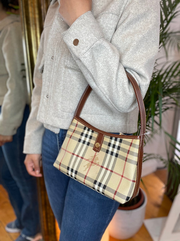 Burberry Checked Canvas Vintage Handbag