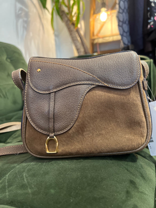 Gucci Brown Leather & Suede Shoulder Bag